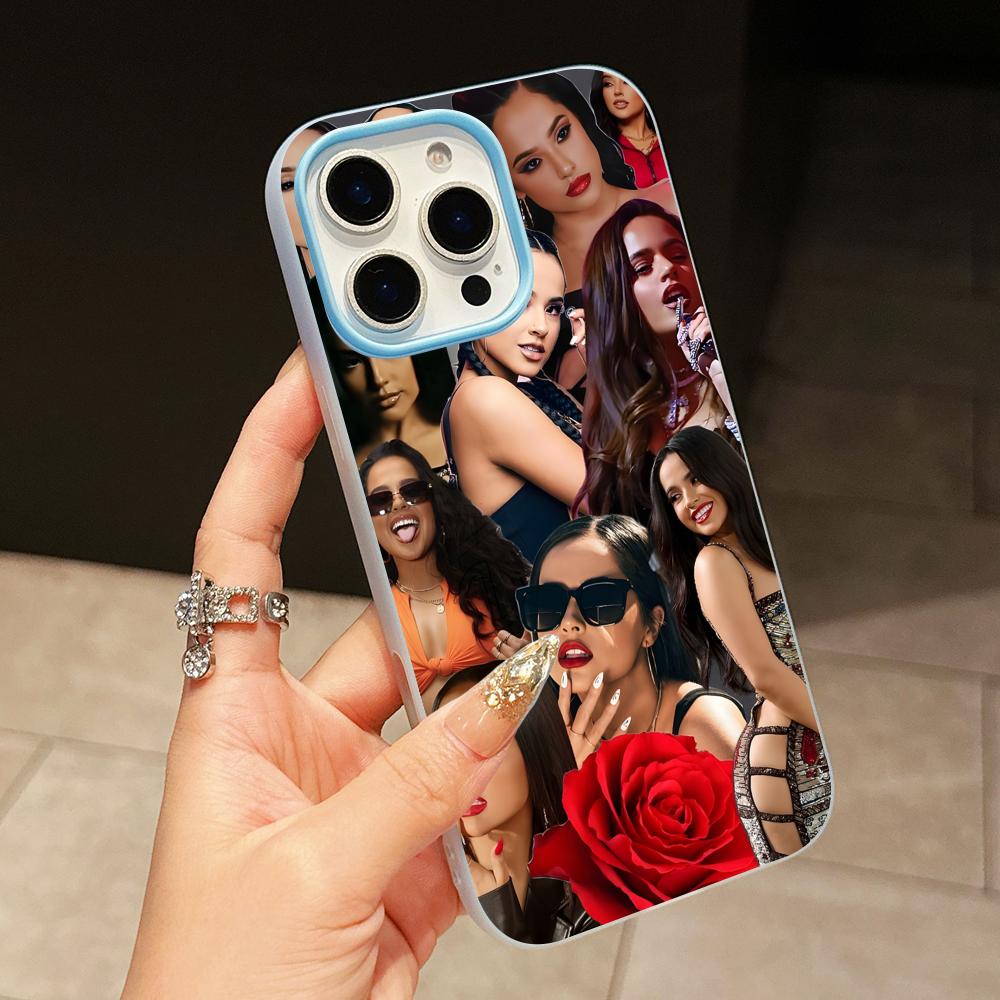 Fashion Becky G Jelly Double layer Light Blue Mobile Phone Case for iPhone 17 16 15 14 13 12 11 Air Pro Max Plus Protective