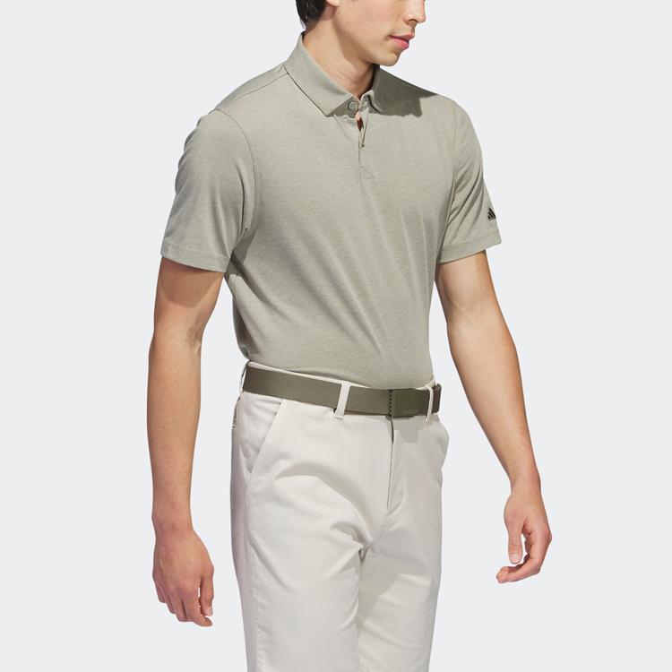 Adidas Go-To Polo Solid Logo Collar Sports Short Sleeve Polo Shirt Men Polo Shirts Pebble-Grey HS1110