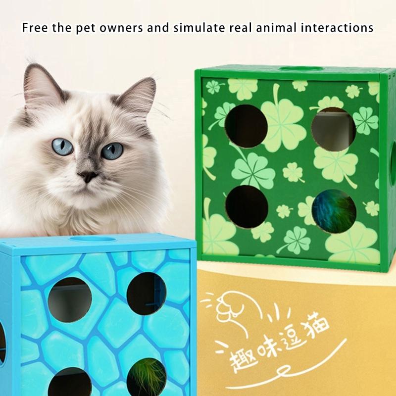 Automatic Rotating Cats Activity Box Interactive Maze Design Chew Proof For Curious Kittens