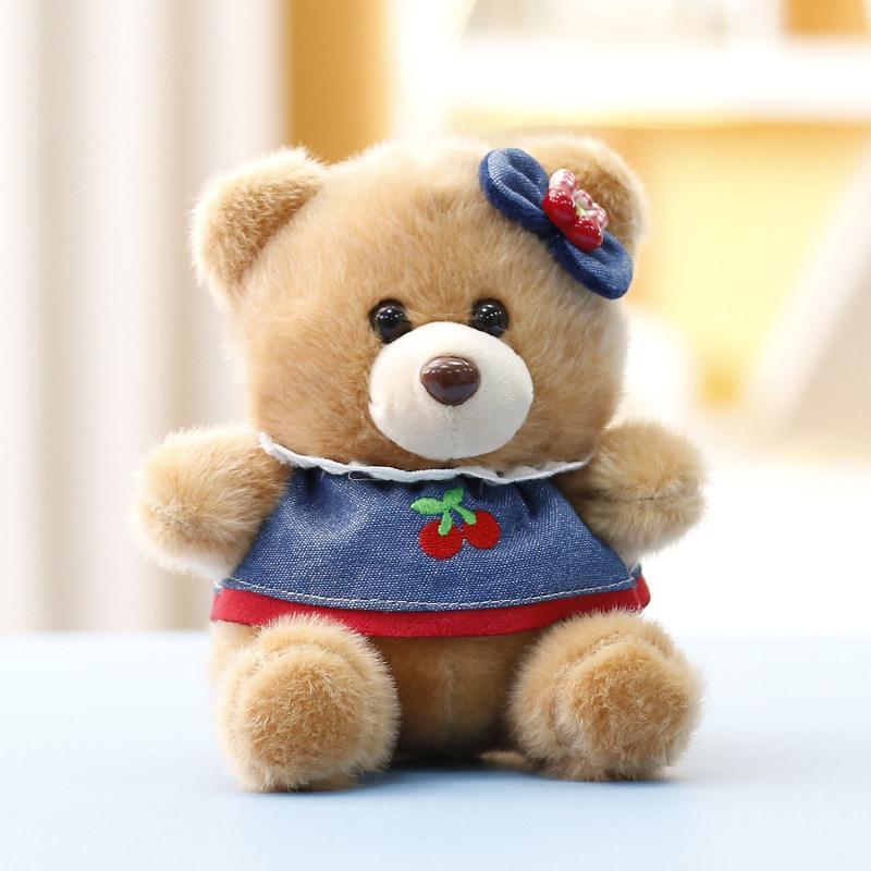 Plush Bear Backpack Charm With Cute Embroidered Details For Girls