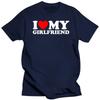 Забавные футболки I Love Heart My Girlfriend Графические Mdl Уличная одежда с коротким рукавом Круглый вырез Подарок на день рождения Футболка Мужская одежда