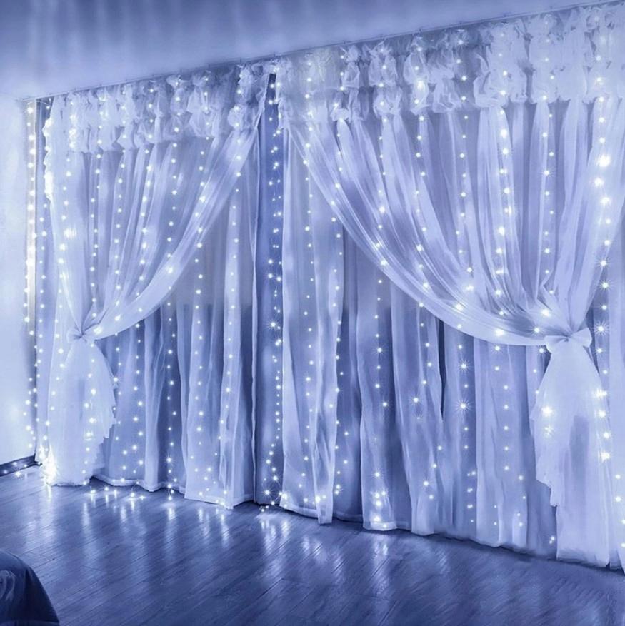 Garland Light Curtain for Window 3X3M Cold Color