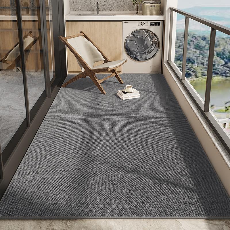 Коврик для пола на балконе Водонепроницаемый Нескользящий Устойчивый к солнцу Ковер Минималистичный Однотонный Имитация Текстуры Коврики Большого размера Домашний Декор Коврики