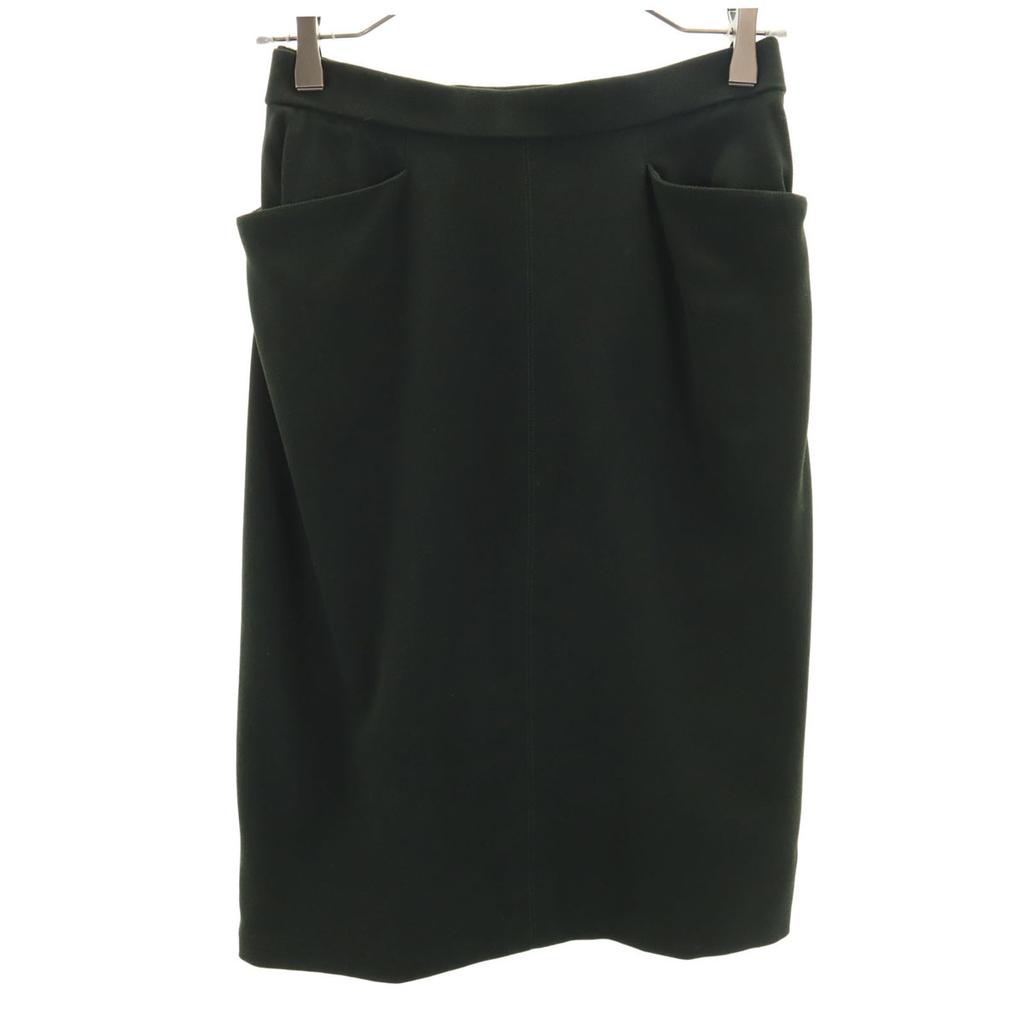 Hermes Made In France Midi Length Tight Skirt 36 Deep Green Women Used