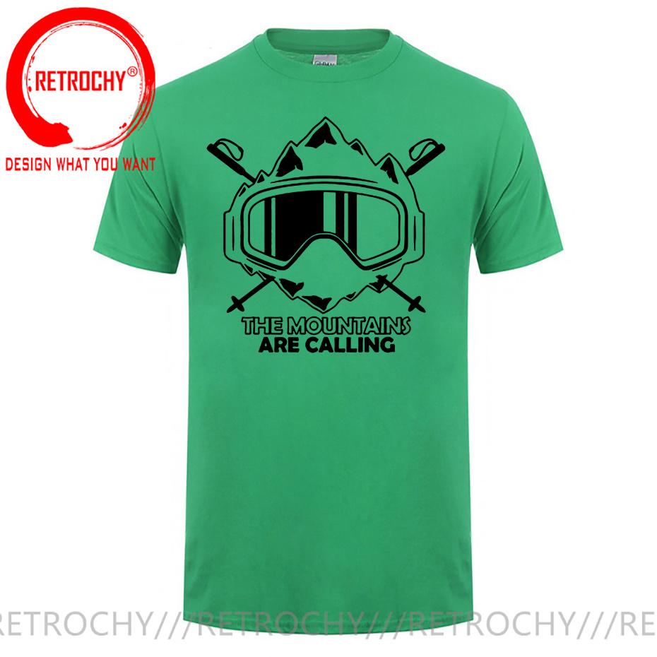 The Mountains Are Calling T Shirt Unisexs Unisexs Ski Snowboard Tshirt Skiing TShirt Cool Enthusiastic Skier Mask Design Tee Shirt