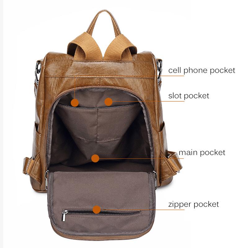 2025 Модные женские рюкзаки с бантом из натуральной кожи, женские школьные сумки из воловьей кожи с защитой от кражи и орнаментом в виде медведя