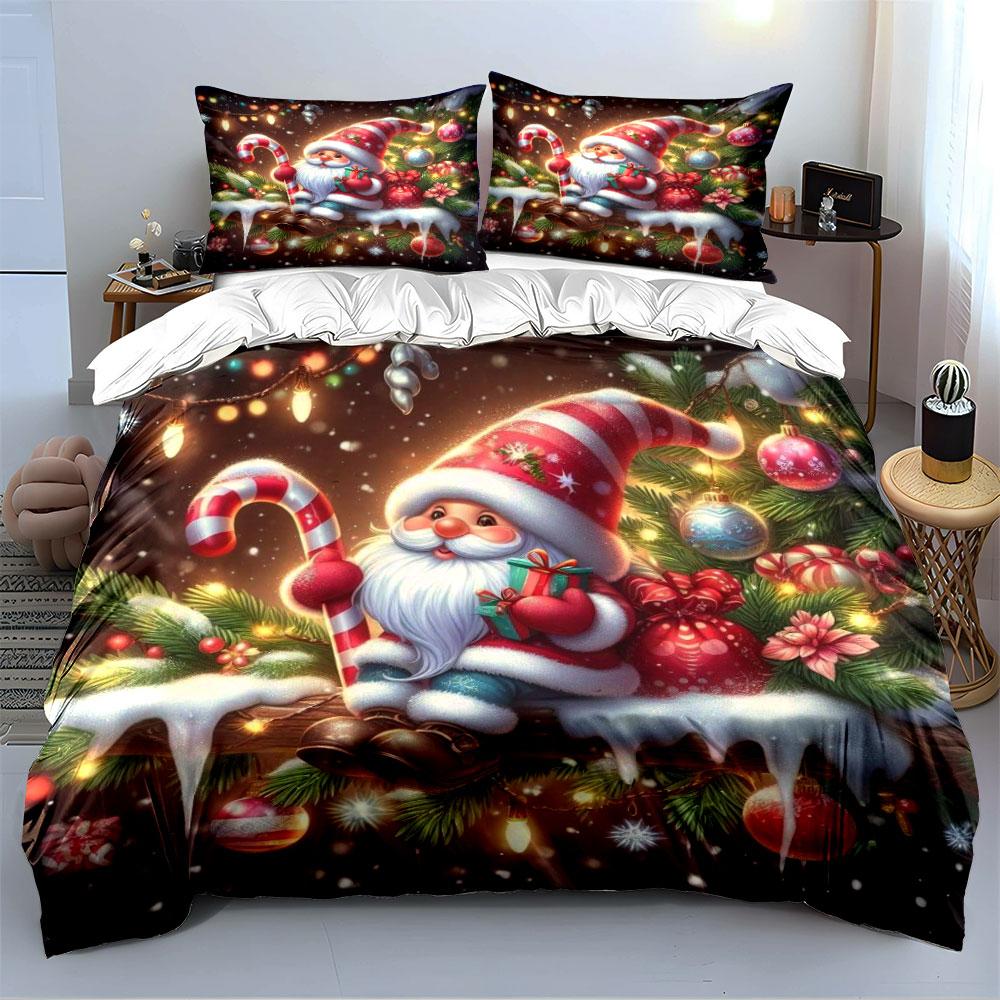 Christmas Santa Bedding Set Bedding Duvet Cover Set Duvet Cover Pillowcases (1 * Duvet Cover 2 * Pillowcases, without duvet insert)