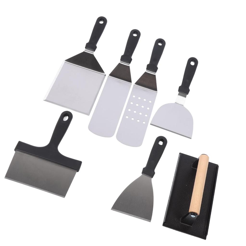 Набор из 17 предметов для барбекю из нержавеющей стали, лопатки, кольца для жарки яиц, доска-пресс для мяса, бутылка для масла и кисть для барбекю на открытом воздухе