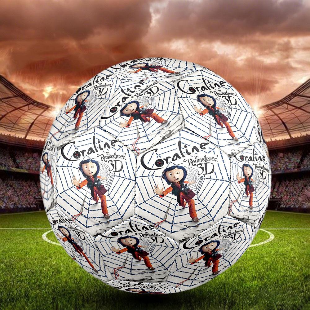 Coraline Print Size 5 Soccer Ball, Standard Match Football for Sports Game and Team Practice, Ideal Gift for Soccer Fans
