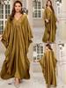 European-American Gold Polyester Plus Size Long Sleeve Beach Cover-up Cardigan
