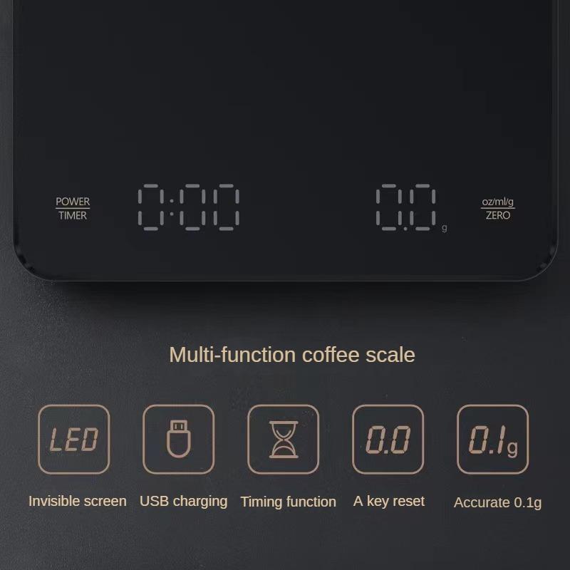 Цифровые кофейные весы высокой точности 3 кг/0,1 г для взвешивания кофейных зерен в домашних условиях, измерения времени, для использования на кухне и в кофейне