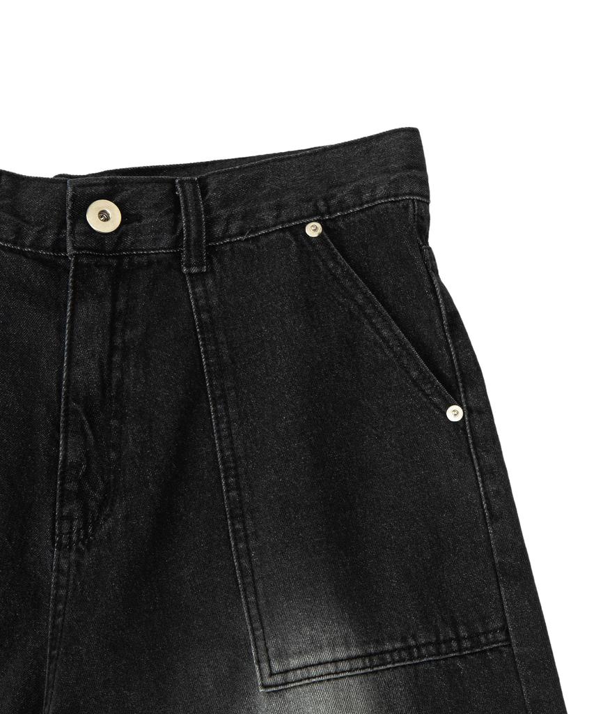 MISSLULZ Fire Rose Bermuda Denim Pants Black
