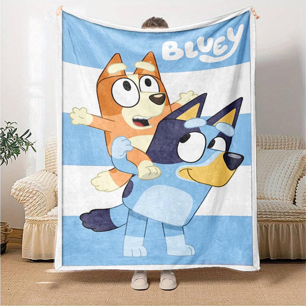 Bluey Theme Printed Blanket - Perfect for Couch, Bed, Travel & Outdoor Use | Machine Washable, Cozy & Durable.