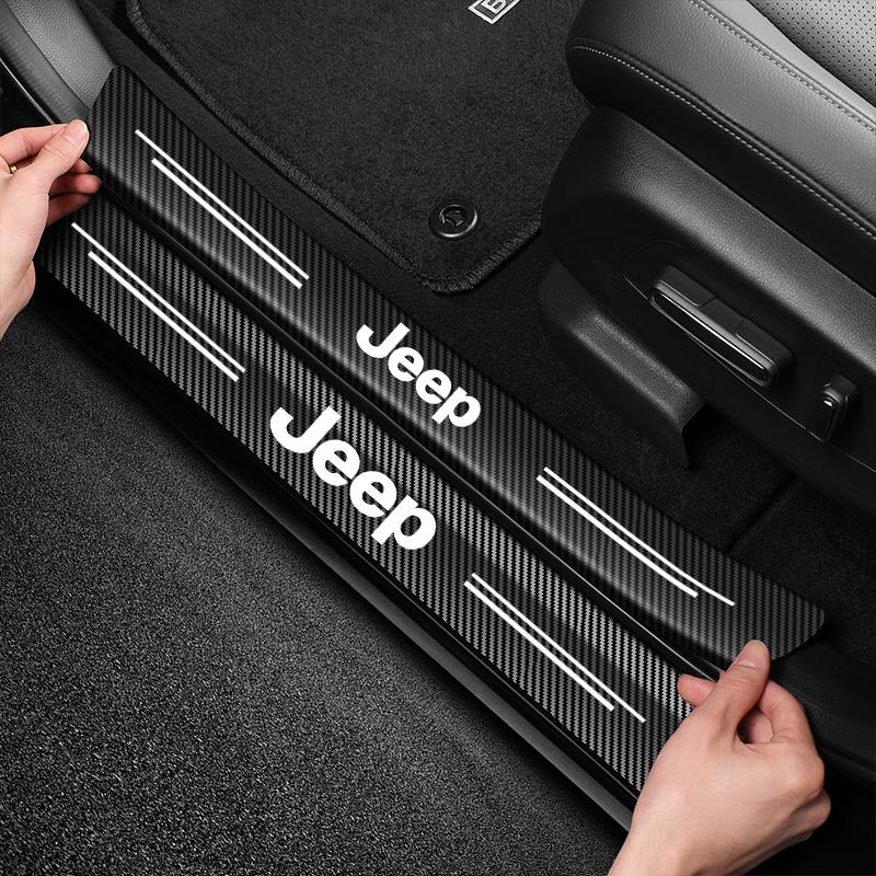 ysmd8 JEEP Car Exclusive Door Sill Sticker Threshold Protective Film For Jeep Wrangler Grand Cherokee Avenger Compass Wagoneer Patriot
