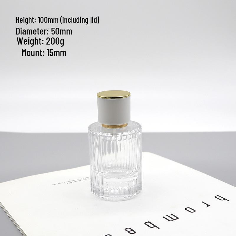 Spot 50ml Vertical Stripe Transparent Spray Perfume Sample Bottle