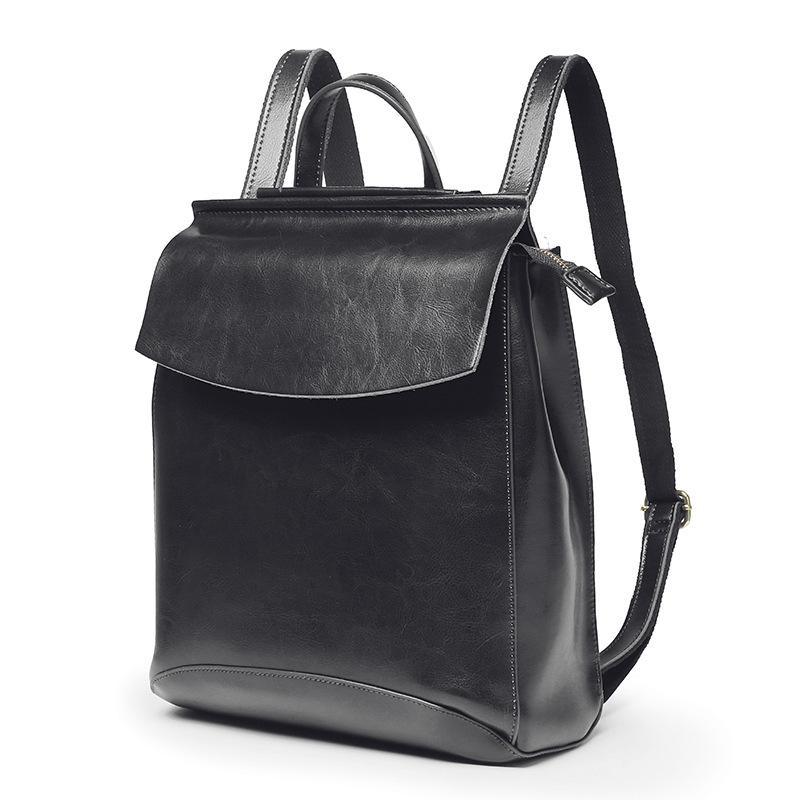 Leather women's bag backpack European and American retro cowhide women's bag multi-functional backpack