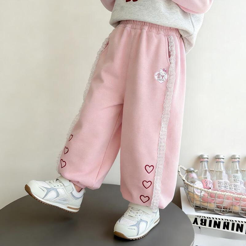 Hello Kitty Повседневные брюки для девочек с кружевной отделкой