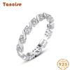 Tancise Classic 925 Sterling Silver  Zircon Ring Ladies Jewelry Wedding Promise Party Gift