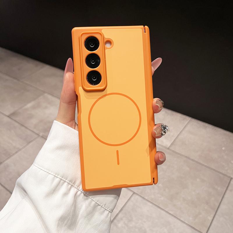 Матовый приятный для кожи чехол для Samsung Galaxy Z Fold, специальный яркий цвет, встроенная защита магнитного шарнира, ударопрочная мягкая крышка