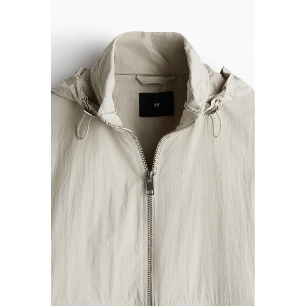 Ветрозащитная куртка из нейлона HM свободного кроя, светло-бежевого цвета