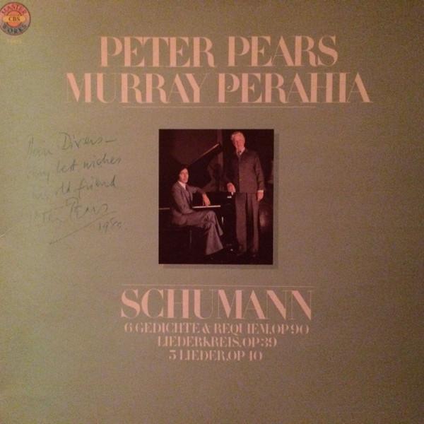 LP пластинка РОБЕРТ ШУМАН ПИТЕР ПИРС МУРРА 6 стихотворений Реквием Op. 90 Liederk 76815 CBS Masterworks 1979 Германия Классическая музыка Б/у