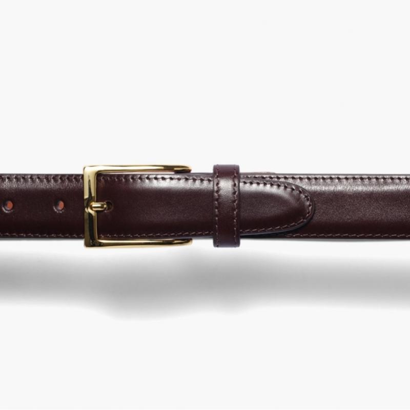 Alden Gold Buckle Calf Dress Belt Dark Brown Ade1m80002a51