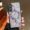 Чехол с магнитами и разноцветными цветочками для Samsung Galaxy S26 S25 S24 S22 Ultra S24 S23 S25 FE Для Magsafe Матовый Жесткий Чехол для Телефона