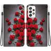 Чехол-книжка из искусственной кожи ручной работы для Samsung Galaxy A52 4G/A52 5G (SM-A525F/A526B)- Противоскользящий ударопрочный чехол с ремешком на запястье и дизайнами в виде сердец/роз и кошек