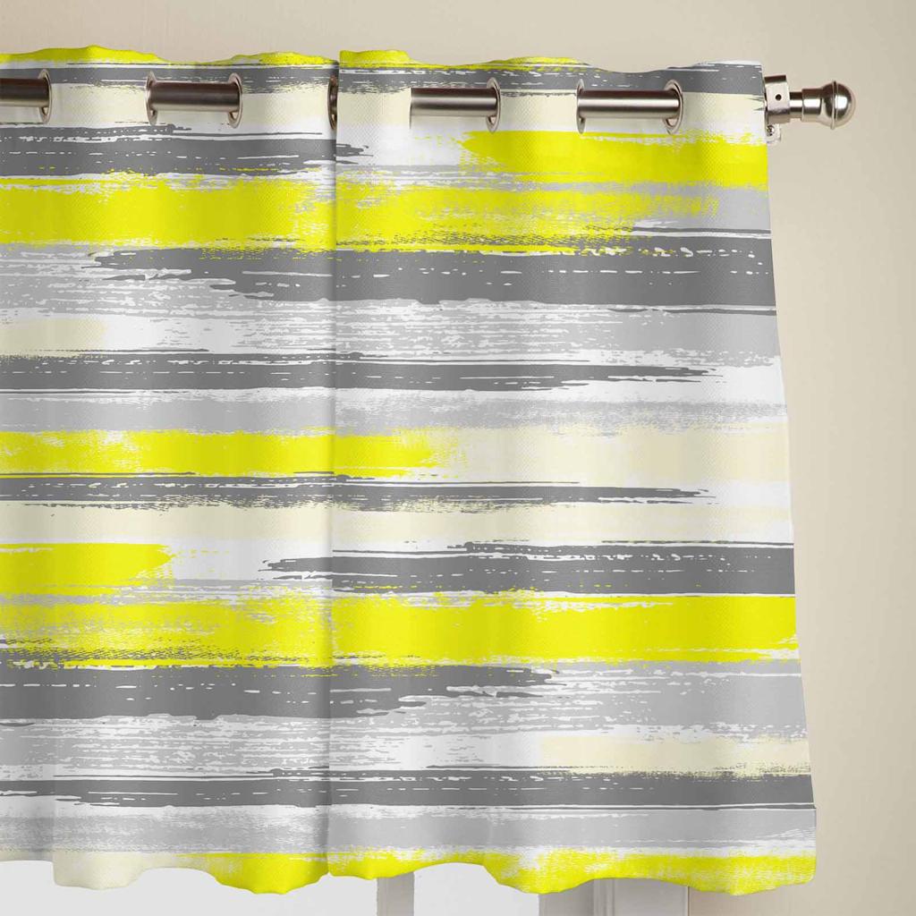 Геометрические линии краски желтые оконные шторы для гостиной роскошные занавески для спальни кухонные жалюзи шторы