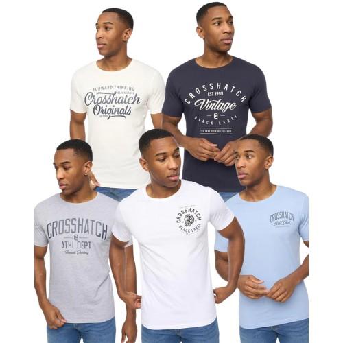 Crosshatch Mens College Theme T-Shirt (Pack of 5)