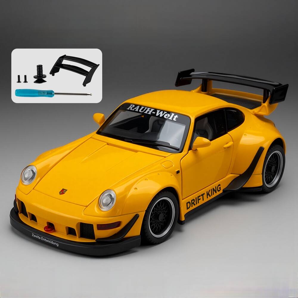 2026 Porsche 911 993 Модифицированный Суперкар Звуки Свет Оттянуть Назад Машина Симуляция Литье под Давлением Игрушечный Транспорт Средство Сплав Коллекционная Модель Суперкар Игрушка
