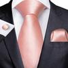 Мужской модный галстук сплошной цвет свадебный галстук шелковый галстук носовой платок запонки для бизнеса Dibangu
