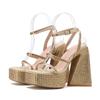 Eilyken Sexy Crystal Wedges Platform Women Sandals New Summer Ankle Buckle Strap Chunky High Heels Gladiator Shoes