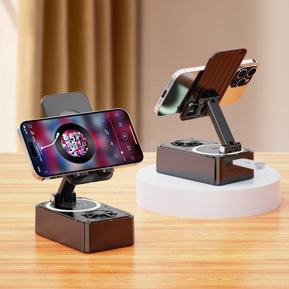 Foldable Bluetooth Speaker Phone Stand Rotating Wireless Speaker Phone Stand Video Meeting Live