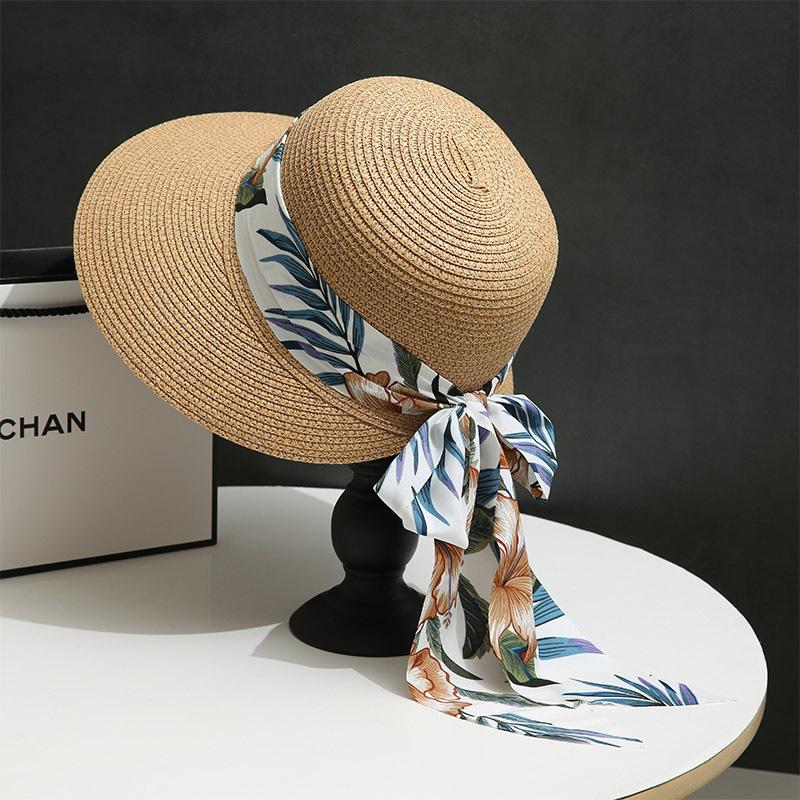Seaside Beach Hat Lace Straw Hat Children Summer Visor Breathable Sunscreen Bucket Hat Vacation Style Straw Hat