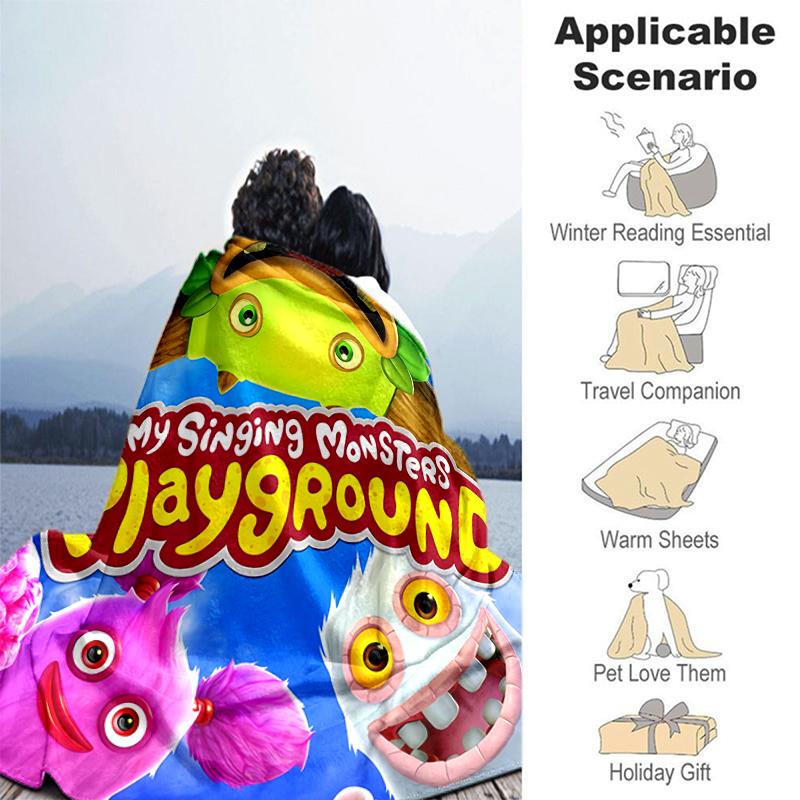 1pc Blanket My Singing Monsters1 Print Design, Lightweight Blanket for Sofa, Bed- Soft &Warm, Gift for All Seasons like Christmas, Halloween