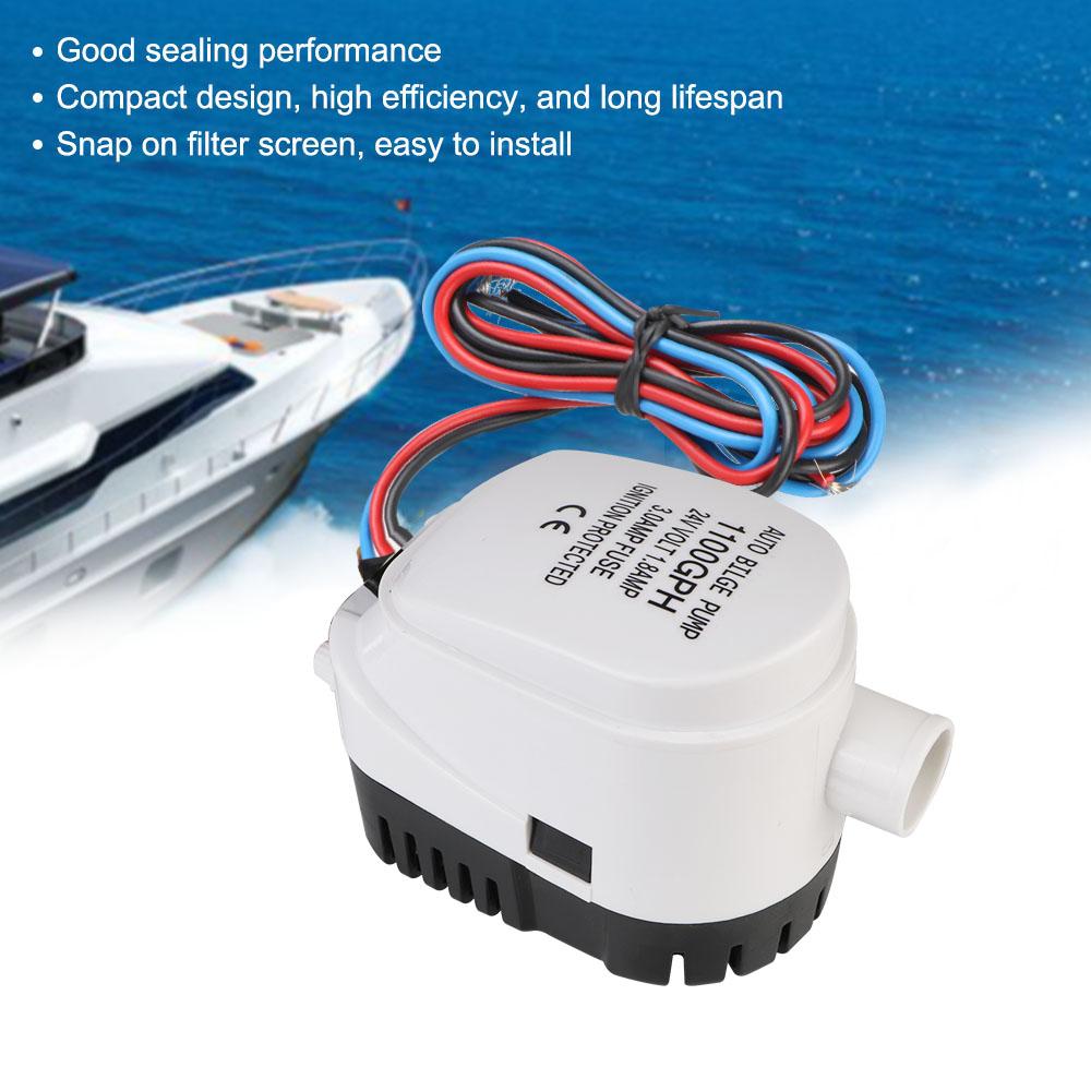 Автоматический погружной водяной электрический насос DC 12В/24В вольт для яхты, лодки с предохранителем, автоматический трюмный насос для лодки 1100 галлонов в час, мотор, гидросамолет, малый