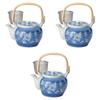 Set of 3 Gosu Maki Ivy 8 Earthenware Teapots X Cm 1300 Earthenware Teapots Setomonohonpo U-shaped No. [15.5 12.5 Cc] Arita-yaki Arita-yaki