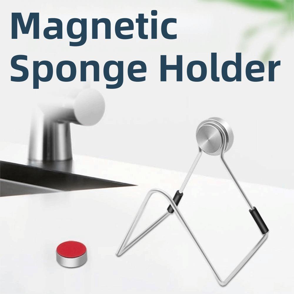 Waterproof Magnetic Sponge Holder Stainless Steel Sponge Hanging Bracket Kitchen Accessories