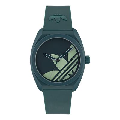 Часы adidas Originals Унисекс Adidas Project Three AOST25541 Кварцевые часы, Водонепроницаемость 3 АТМ, Минеральное стекло, Зеленый циферблат, Керамика [Параллельный импорт]