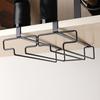Two Rows Wine Glass Hanging Rack Lightweight Kitchen Storage Shelf  Cabinet Storage