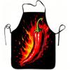 1pc Fiery Chili Pepper Print Apron, Durable and Easy to Clean, Adjustable Waistband, Polyester Material, for Kitchen Cooking, Gardening, Orchard Picki