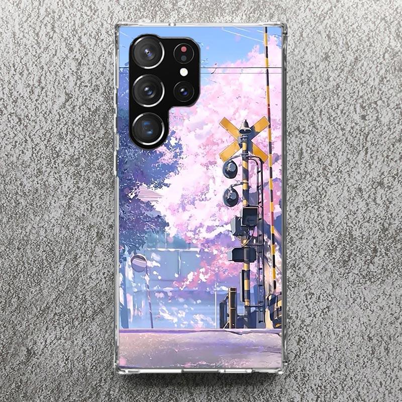 Эстетичный Аниме Пейзаж Чехол для Телефона Для Samsung Galaxy S25 S24 S23 Ultra S22 Plus S21 S20 FE S10 + S25Ultra S24U Мягкий Чехол-Оболочка