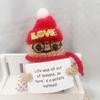 Christmas Crochet Positive Glasses Potato with Encouraging Card Emotional Support Handmade Knitting Xmas Hat Potato Doll Decoration Ornament