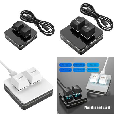 Маленькая клавиатура Macropad 2 клавиши Настраиваемая подсветка RGB Переключатели Программирование для игровых планшетов для киберспорта Photoshops