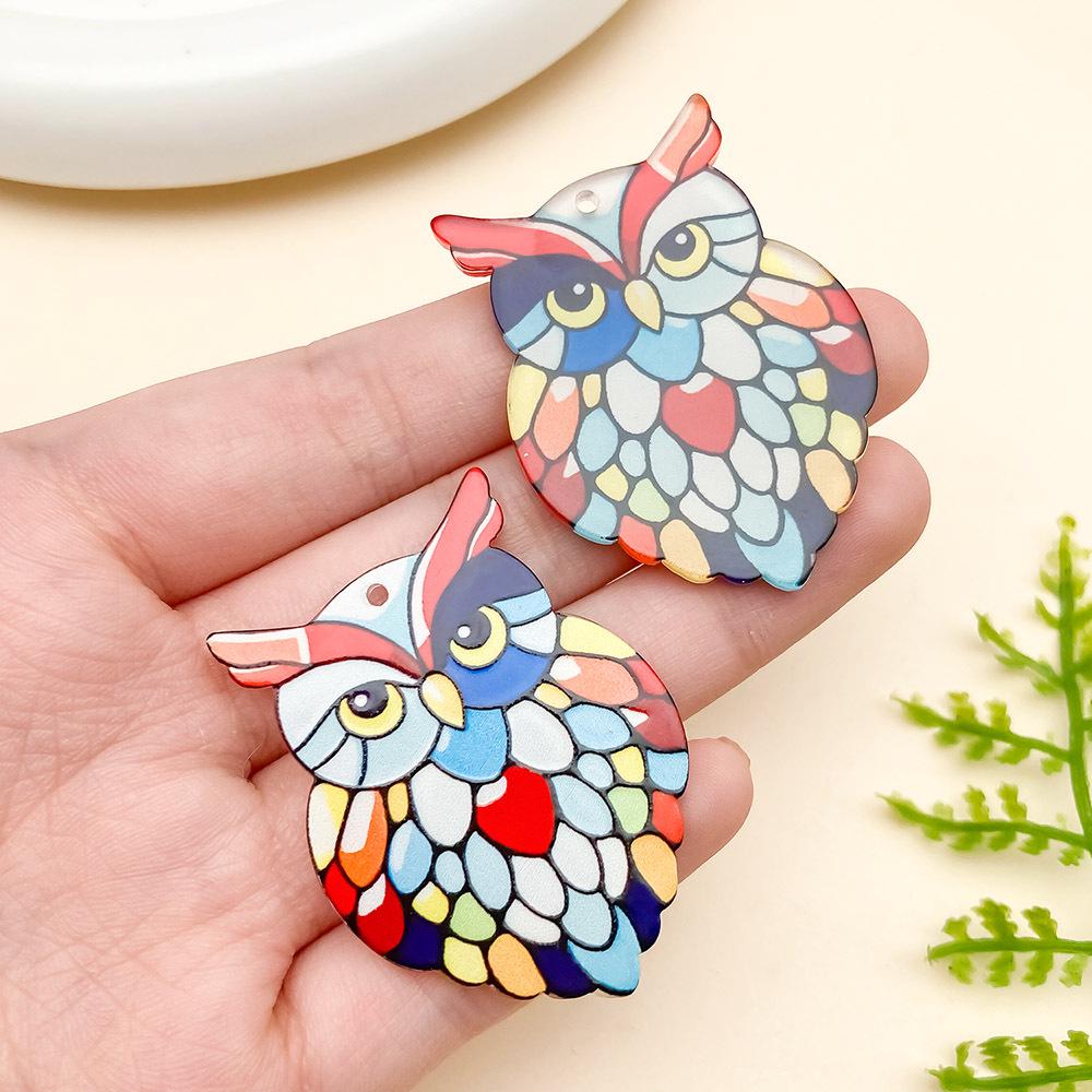 Мультяшная мозаика с животными, акриловый пазл-подвеска для изготовления украшений своими руками