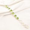 Peridot Green Gemstone 925 Sterling Silver Handmade Jewelry Bracelet 9" For Gift RB-7-2