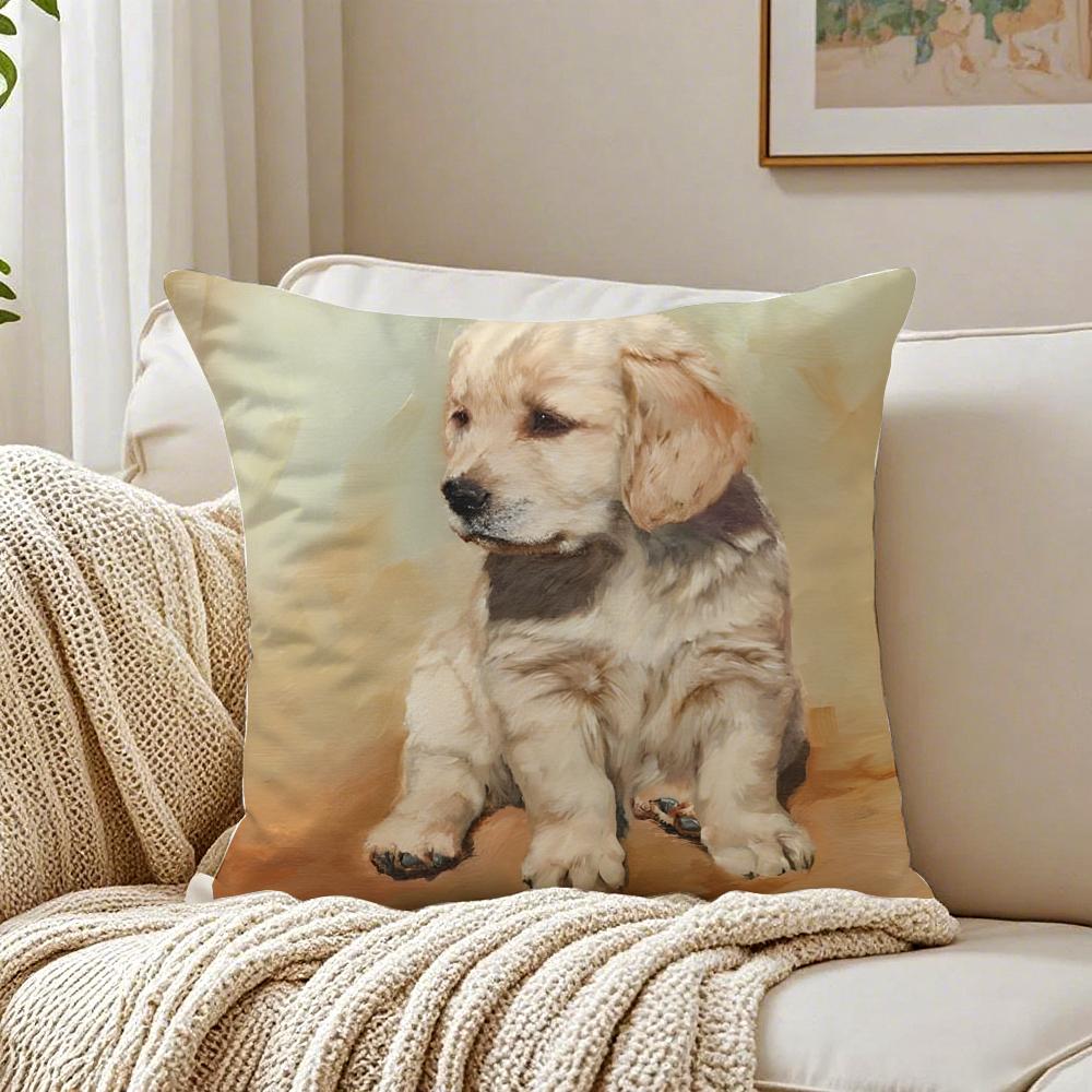 Labrador Retriever Pillow Friendly Dog Plush Cushion Cushion Cover Pillowcase Anti-Dustmite Living Room Sofa Decor Cushion Room