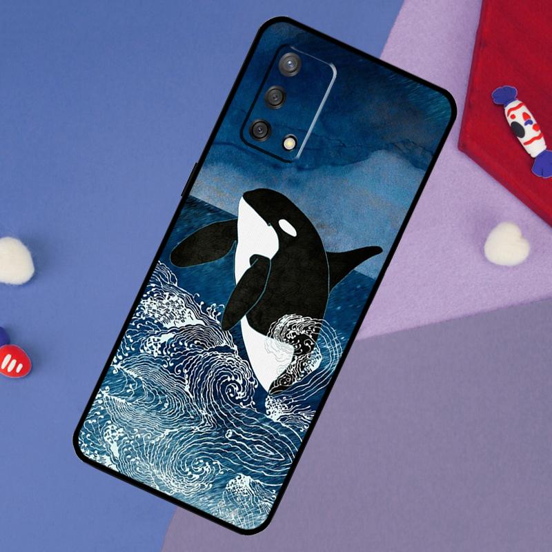 Чехол Косатка Orca для OPPO A98 A78 A58 A18 A96 A76 A16 A15 A17 A77 A5 A9 A74 A94 A52 A72 A53S A54S A57S