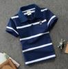 Летние рубашки для мальчиков и девочек, детские футболки с коротким рукавом, детская футболка среднего и большого размера, хлопковая рубашка-поло в полоску